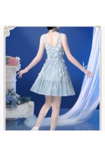 ChuShouMao Love and Deepspace Heroine Midnight Bloom Blue Dress Cosplay Costume